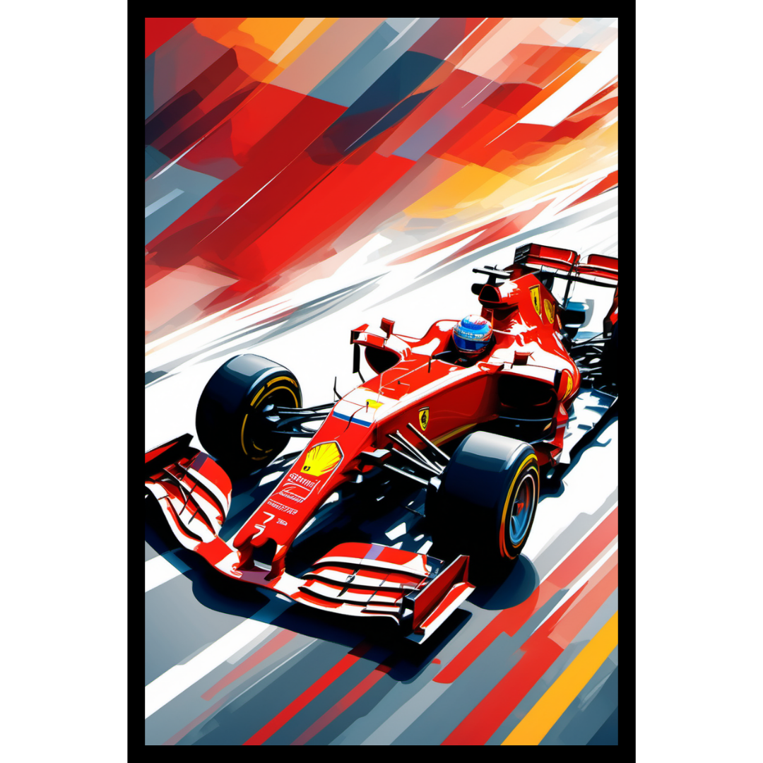 Ferrari Formula 1 Racing Wall Art Poster – Modern AI Design