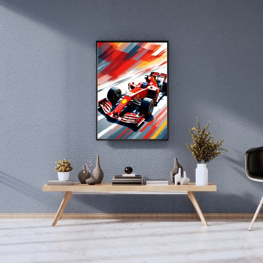 Ferrari Formula 1 Racing Wall Art Poster – Modern AI Design