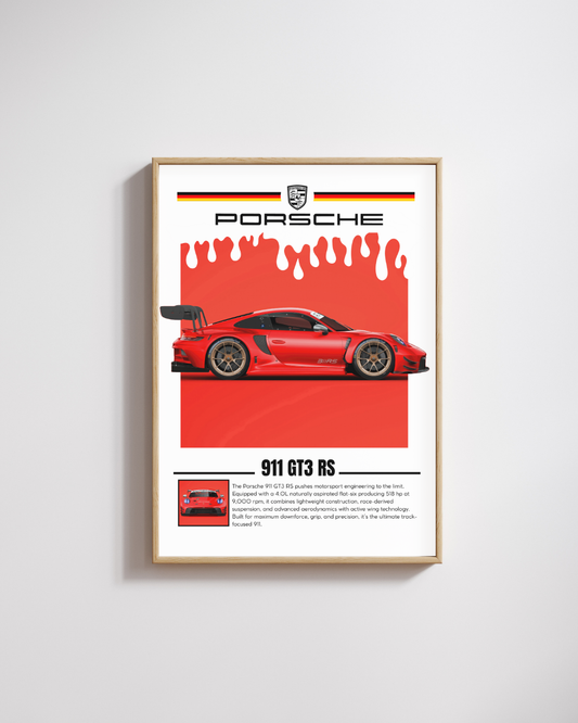 Crimson Track Performance Wall Art Poster