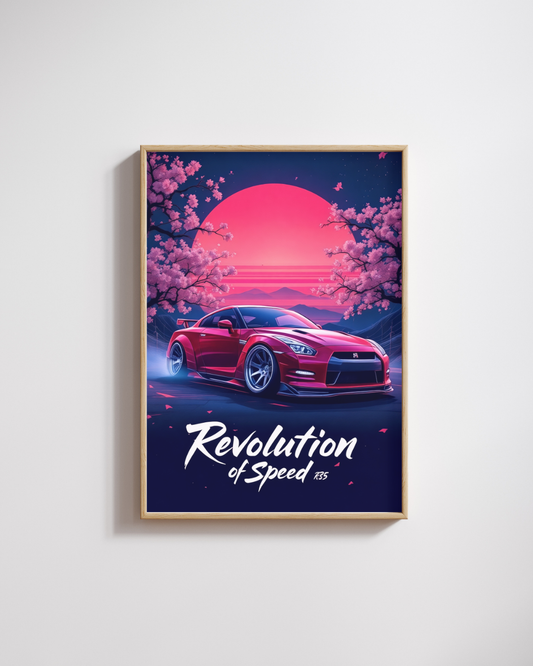 Crimson Sakura Performance Night Wall Art Poster