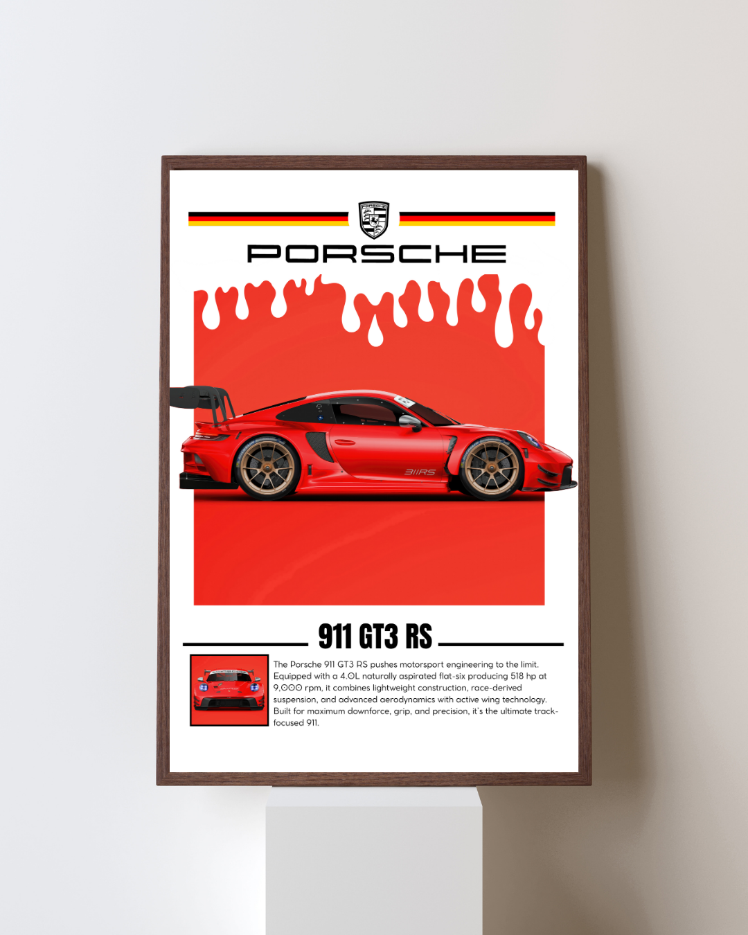 Crimson Track Performance Wall Art Poster