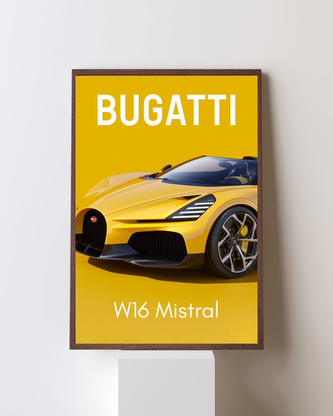 Golden Speedster Hypercar Wall Art Poster