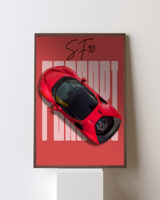 Scarlet Hybrid Supercar Wall Art Poster