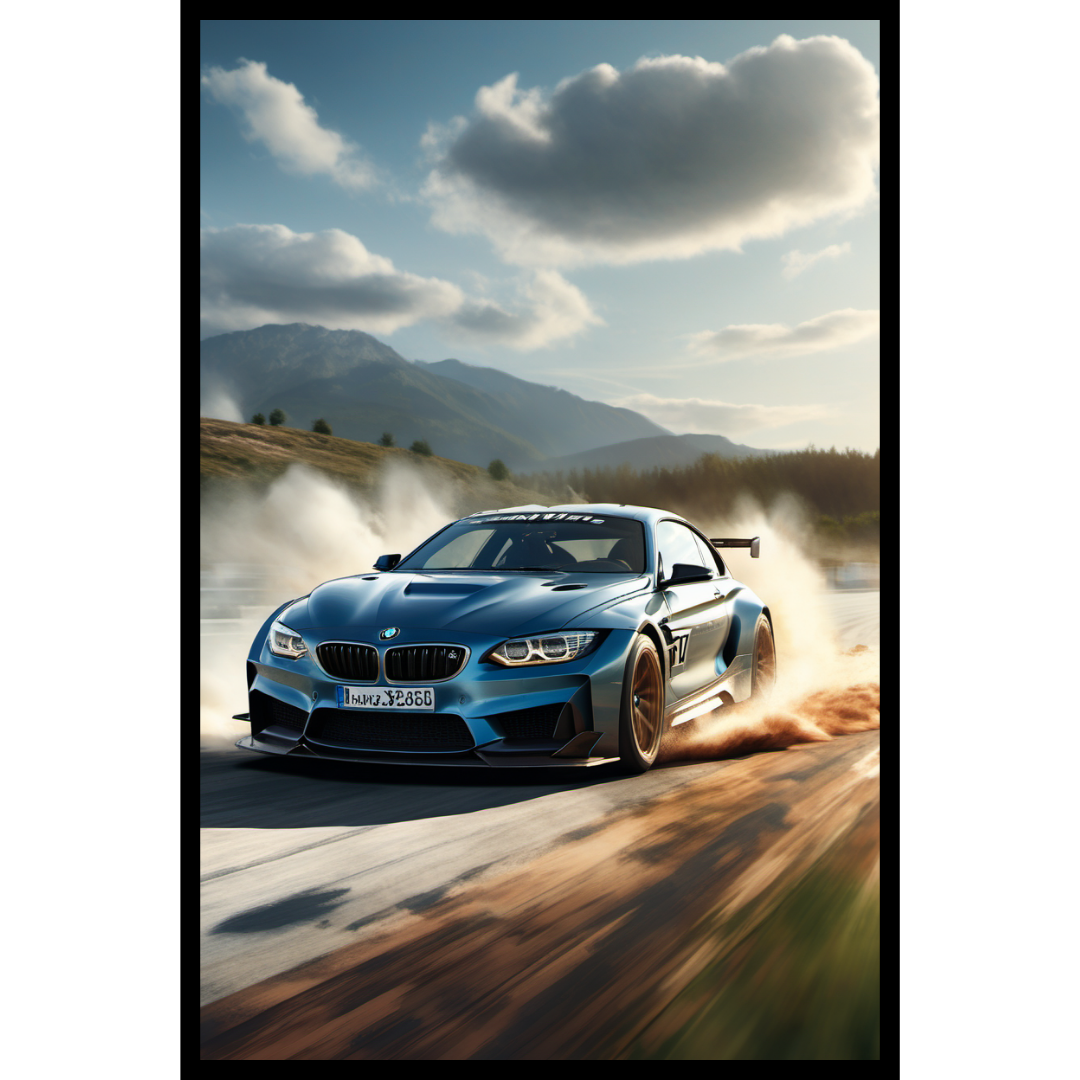 BMW M4 Drift Scene Wall Art Poster | Luxury Automotive Print (A1–A5)