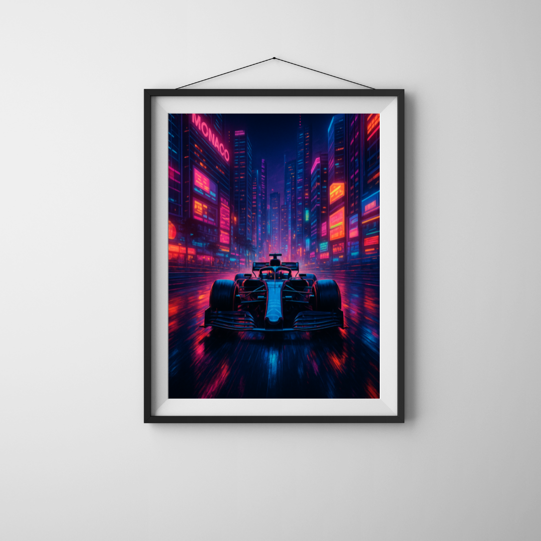 Cyberpunk Monaco Formula 1 Wall Art Poster