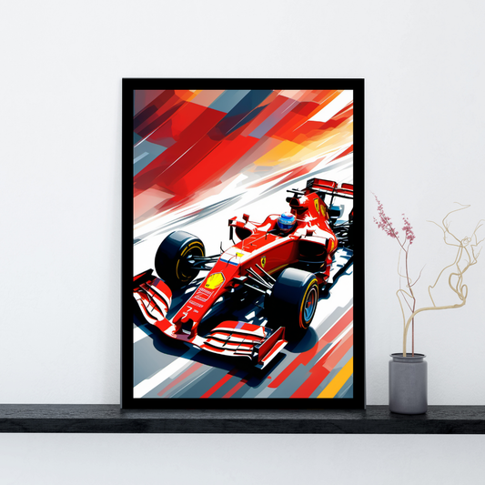 Ferrari Formula 1 Racing Wall Art Poster – Modern AI Design