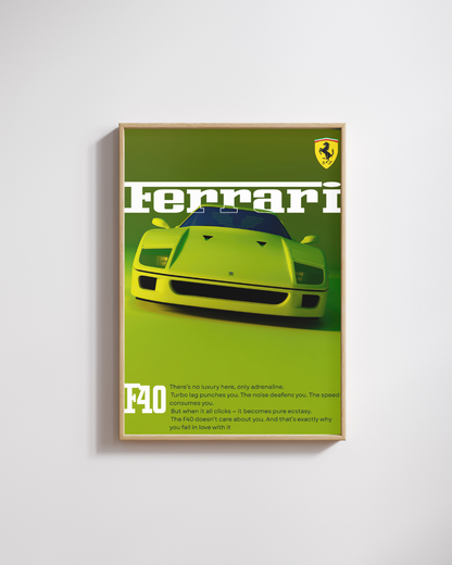 Lime Green Turbo Legend Wall Art Poster