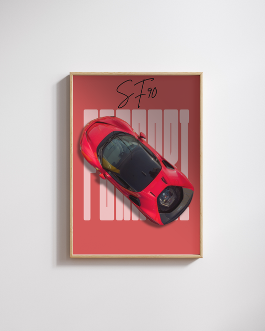 Scarlet Hybrid Supercar Wall Art Poster