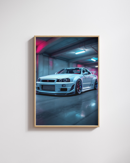 White Night Street Performance Wall Art Poster