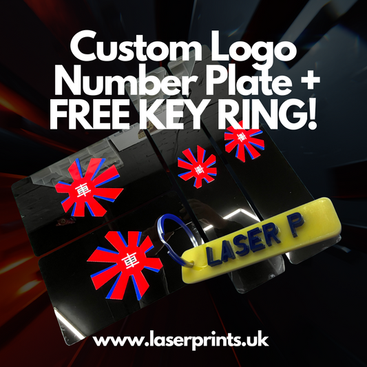 Custom Logo Number Plate + FREE KEY RING!