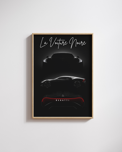 Midnight Noir Hypercar Silhouette Wall Art Poster