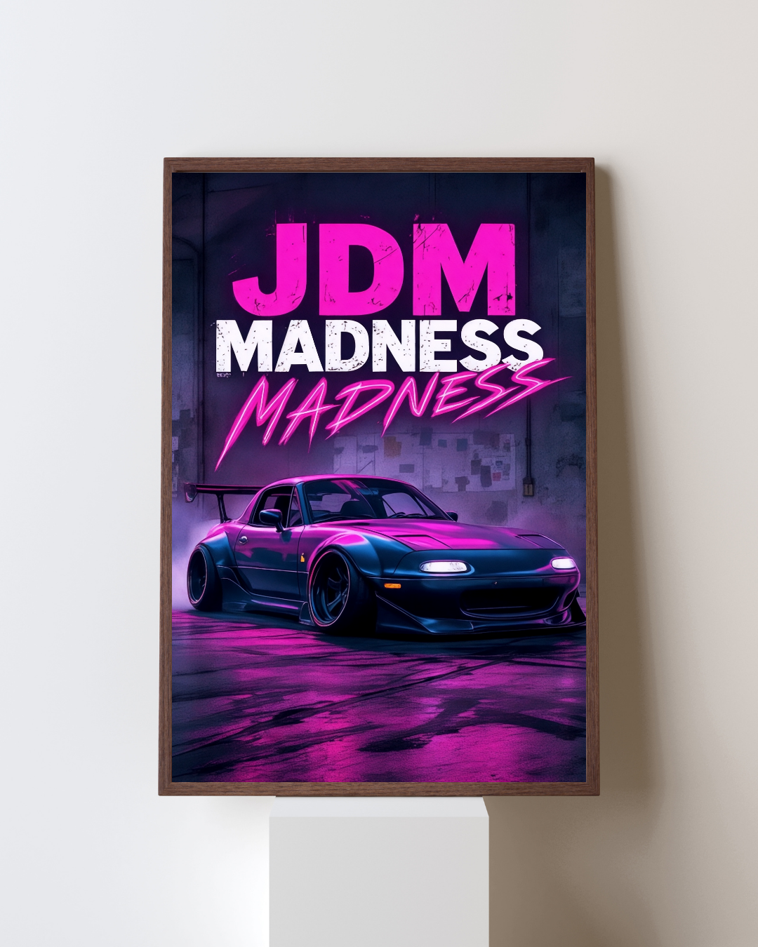 Neon Violet Street Drift Wall Art Poster