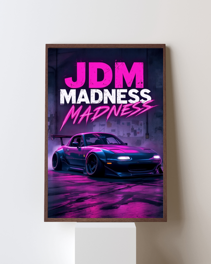 Neon Violet Street Drift Wall Art Poster