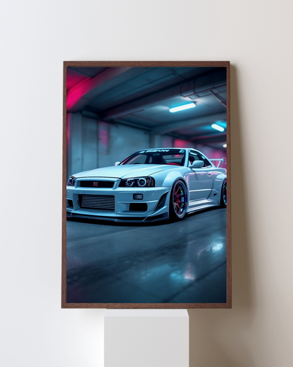 White Night Street Performance Wall Art Poster