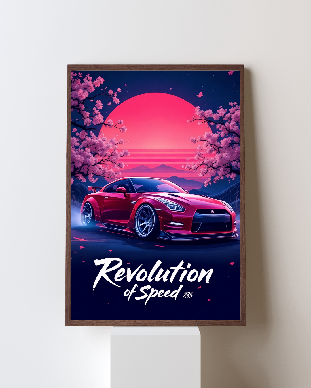 Crimson Sakura Performance Night Wall Art Poster