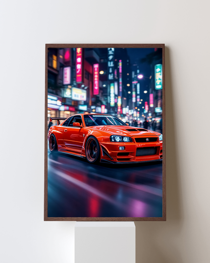 Neon Orange Street Legend Wall Art Poster