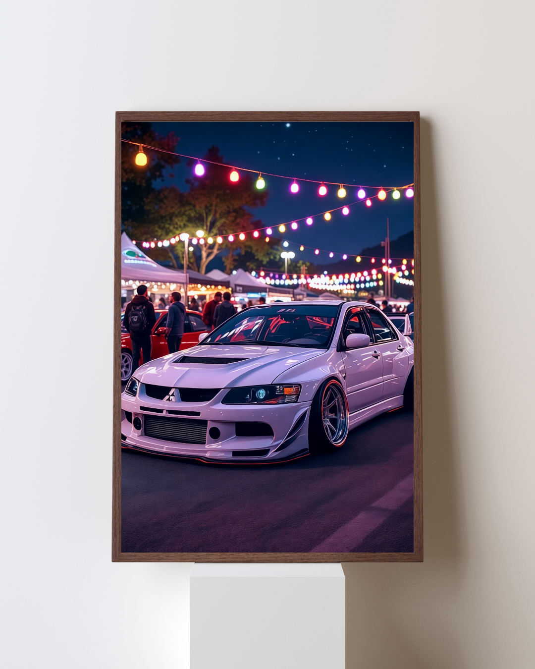 Pearl White Rally Night Meet Wall Art Poster