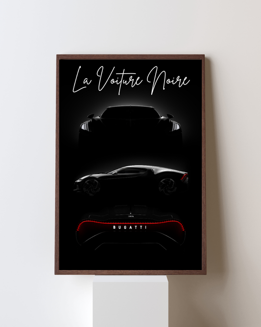 Midnight Noir Hypercar Silhouette Wall Art Poster