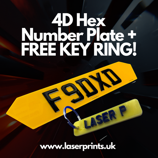 Hex Plates 4D Laser Cut + FREE KEY RING!