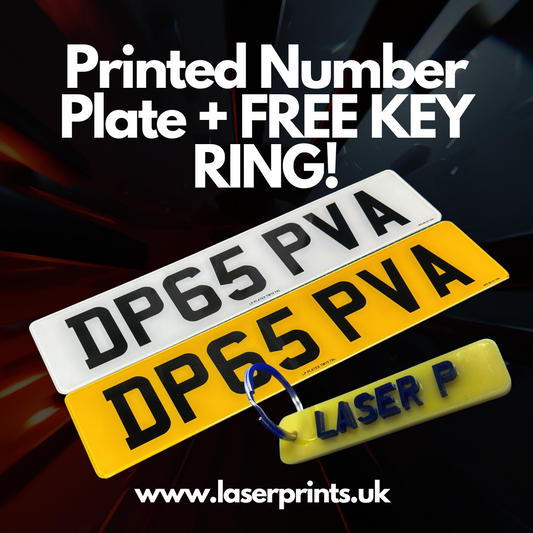 Printed Number Plate + FREE KEY RING!