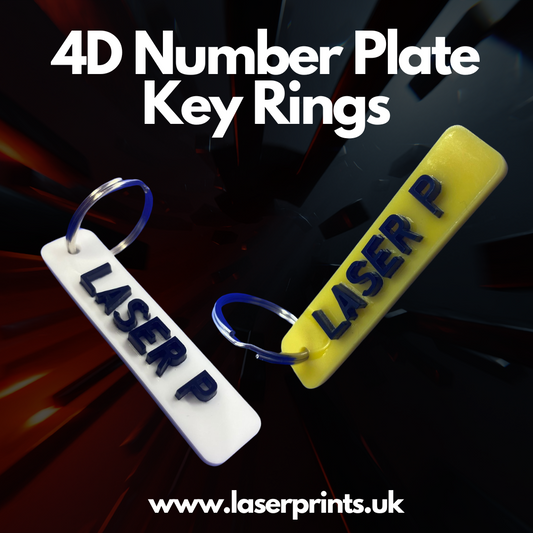 4D Custom Number Plate Key Rings
