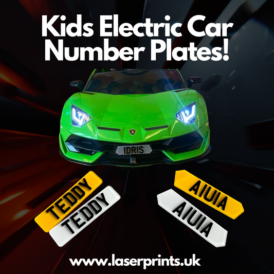 Kids Electric Car Custom Number Plates