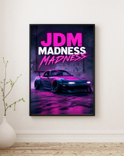 Neon Violet Street Drift Wall Art Poster