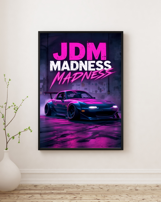 Neon Violet Street Drift Wall Art Poster