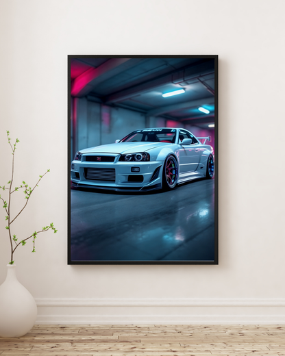 White Night Street Performance Wall Art Poster