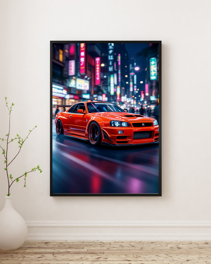Neon Orange Street Legend Wall Art Poster