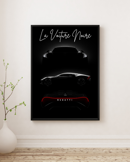 Midnight Noir Hypercar Silhouette Wall Art Poster