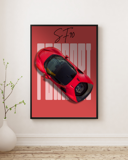 Scarlet Hybrid Supercar Wall Art Poster