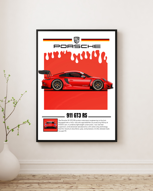 Crimson Track Performance Wall Art Poster