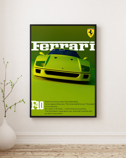 Lime Green Turbo Legend Wall Art Poster