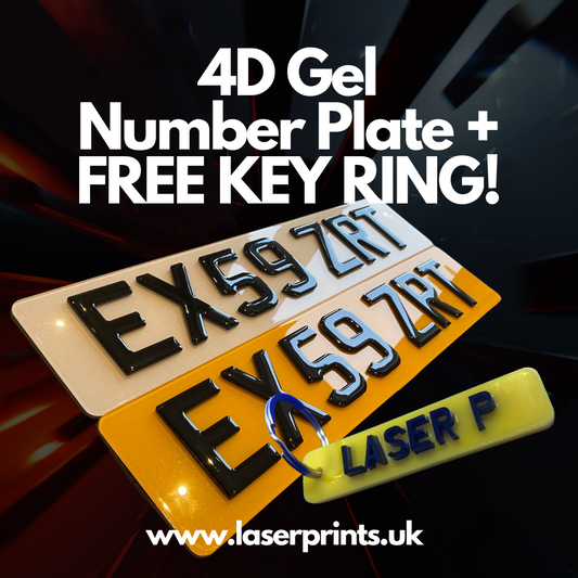 4D Gel Number Plate + FREE KEY RING!