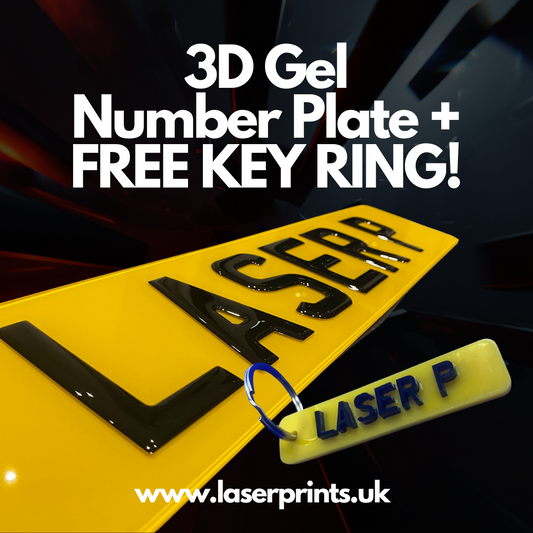 3D Gel Number Plate + FREE KEY RING!