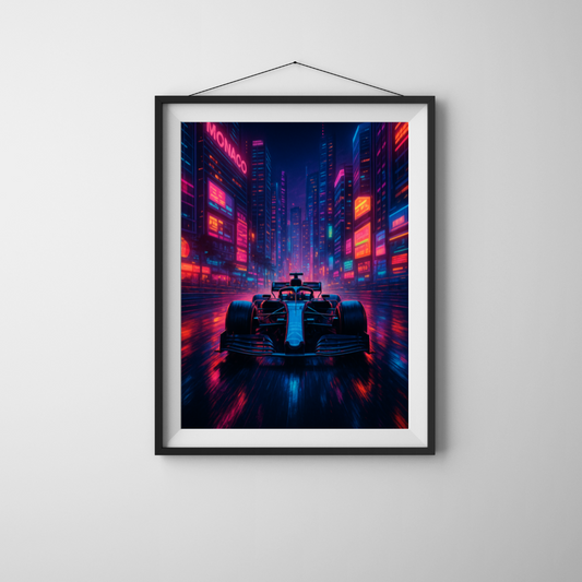 Cyberpunk Monaco Formula 1 Wall Art Poster